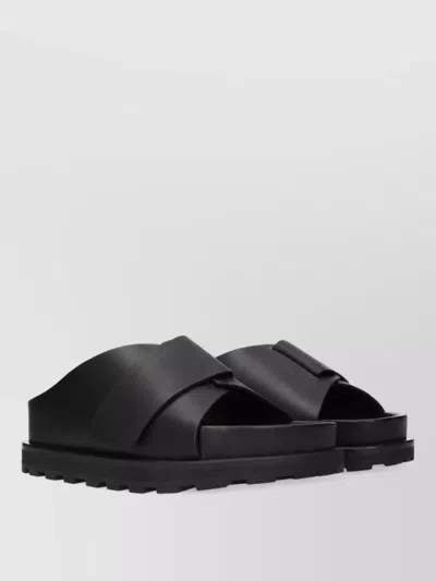 Jil Sander Leather Mules In Black