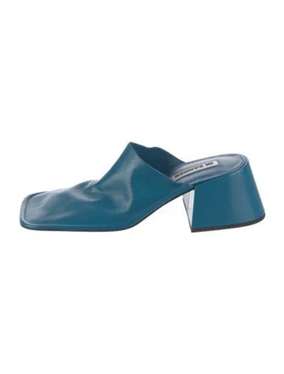Pre-owned Jil Sander Leather Mules In Blue