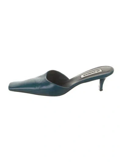 Pre-owned Jil Sander Leather Mules In Blue