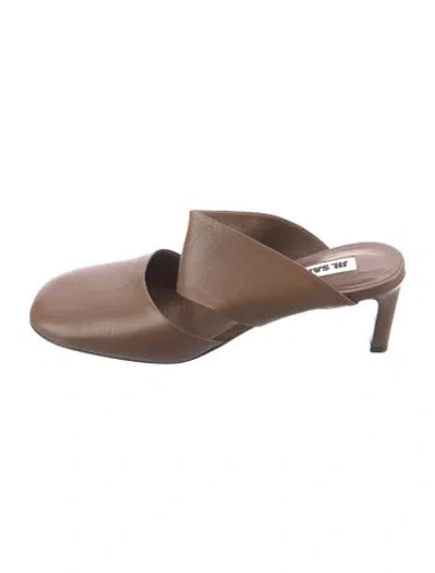 Pre-owned Jil Sander Leather Mules In Brown