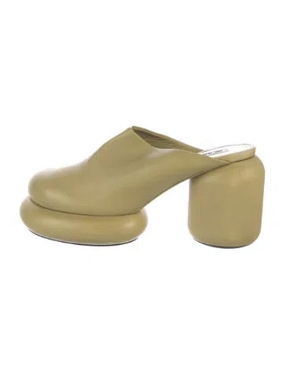 Pre-owned Jil Sander Leather Mules In Neutral