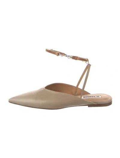 Pre-owned Jil Sander Leather Mules In Neutral