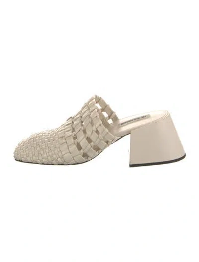 Pre-owned Jil Sander Leather Mules In Neutral