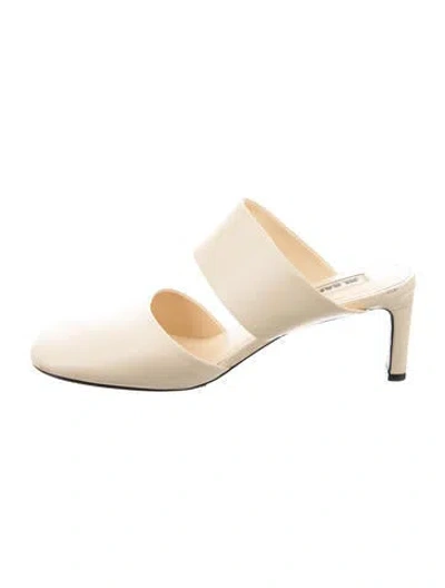 Pre-owned Jil Sander Leather Mules In Neutral