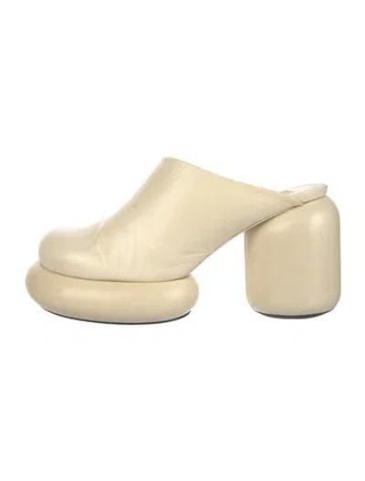 Pre-owned Jil Sander Leather Mules In Neutrals
