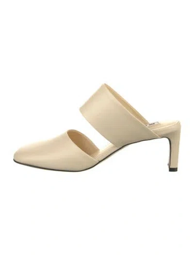 Pre-owned Jil Sander Leather Mules In Neutrals