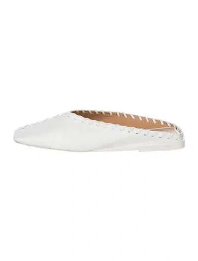 Pre-owned Jil Sander Leather Mules In White