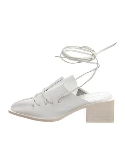 Pre-owned Jil Sander Leather Mules In White