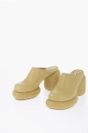 JIL SANDER LEATHER MULES WITH CHUNKY SOLE HEEL 10 CM