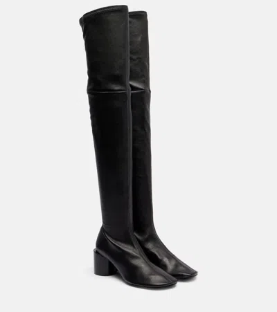 Jil Sander Leather Over-the-knee Boots In Black
