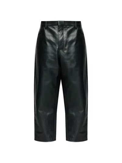 Jil Sander Leather Pants With Belt Loops In Black