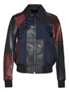 Jil Sander Leather-patchwork Bomber Jacket In Black