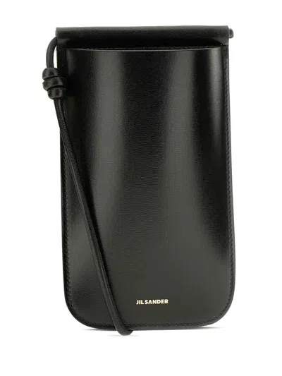 Jil Sander Leather Phone Case In Black