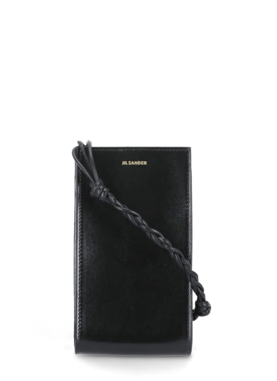 Jil Sander Leather Phone Case In Black