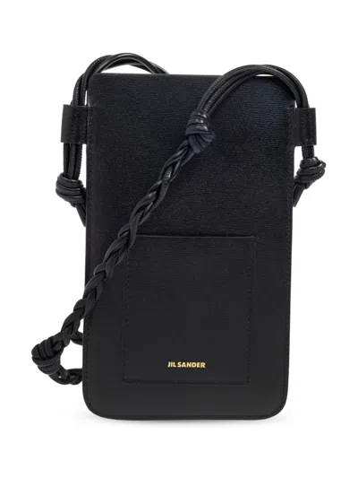 Jil Sander Leather Phone Pouch In 黑色
