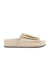 Jil Sander Woman Sandals Blush Size 11 Soft Leather In Nude