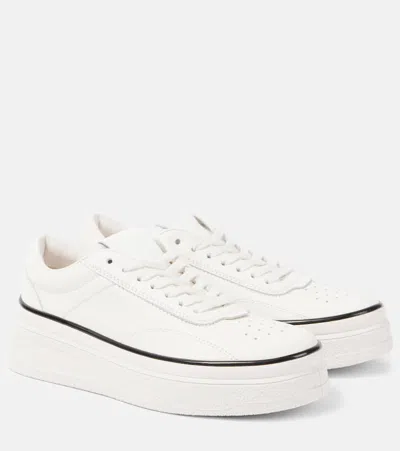 Jil Sander Woman Sneakers White Size 10 Calfskin