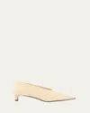 Jil Sander Leather Point-toe Kitten Pumps In Chalk