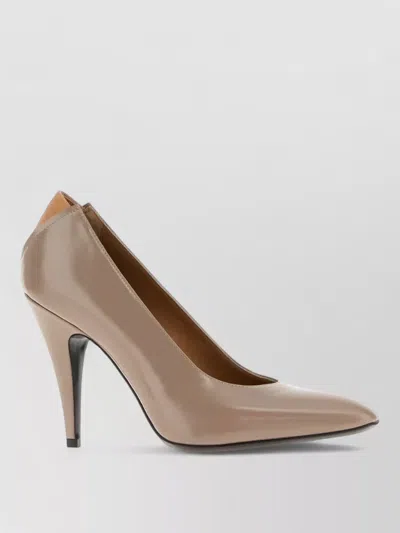 Jil Sander Leather Pumps In Gray
