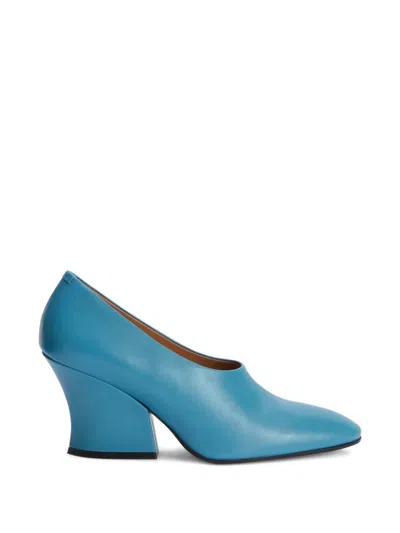 Jil Sander Leather Pumps In Blue