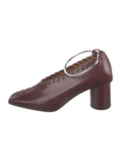 Pre-owned Jil Sander Leather Pumps In Burgundy