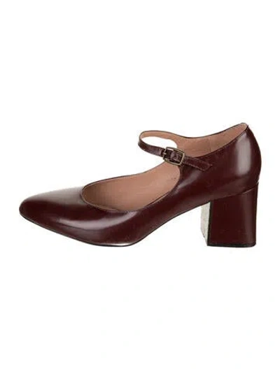 Pre-owned Jil Sander Leather Pumps In Burgundy
