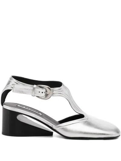 Jil Sander Leather Pumps In Gray