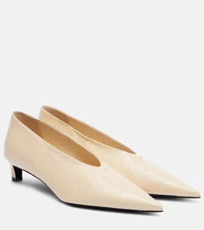 Jil Sander Leather Pumps In Neutral
