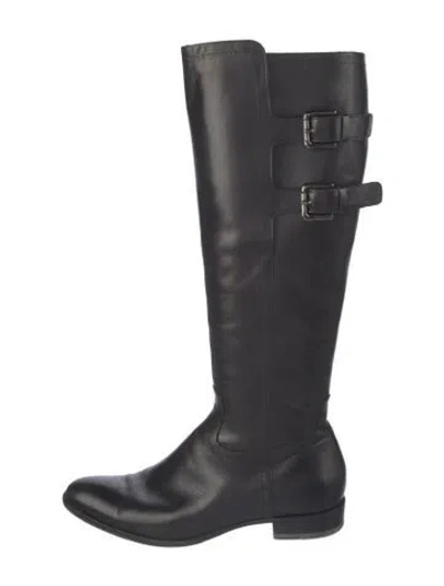 Pre-owned Jil Sander Leather Riding Boots In Black