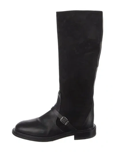 Pre-owned Jil Sander Leather Riding Boots In Black