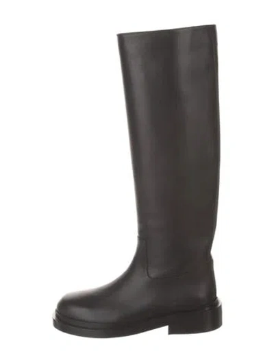 Pre-owned Jil Sander Leather Riding Boots In Black