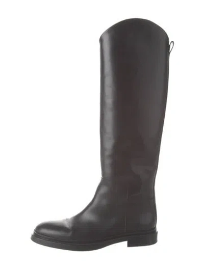 Pre-owned Jil Sander Leather Riding Boots In Black