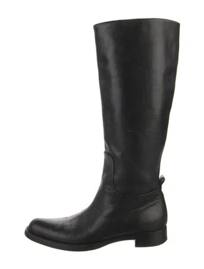 Pre-owned Jil Sander Leather Riding Boots In Black