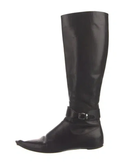 Pre-owned Jil Sander Leather Riding Boots In Black