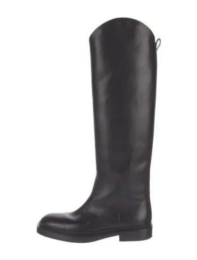 Pre-owned Jil Sander Leather Riding Boots In Black