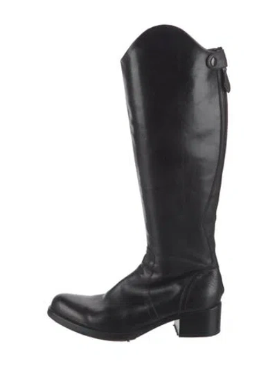Pre-owned Jil Sander Leather Riding Boots In Black