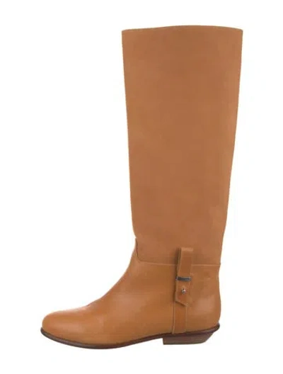 Pre-owned Jil Sander Leather Riding Boots In Brown