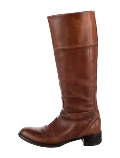 Pre-owned Jil Sander Leather Riding Boots In Brown