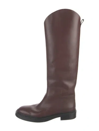 Pre-owned Jil Sander Leather Riding Boots In Brown