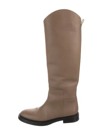 Pre-owned Jil Sander Leather Riding Boots In Neutral