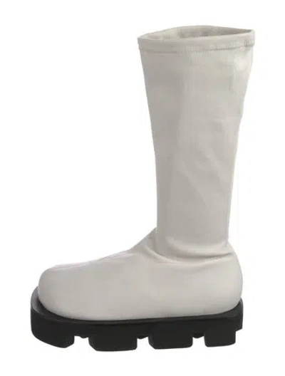 Pre-owned Jil Sander Leather Riding Boots In White