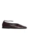 Jil Sander Leather Ring Ballet Flats In Brown