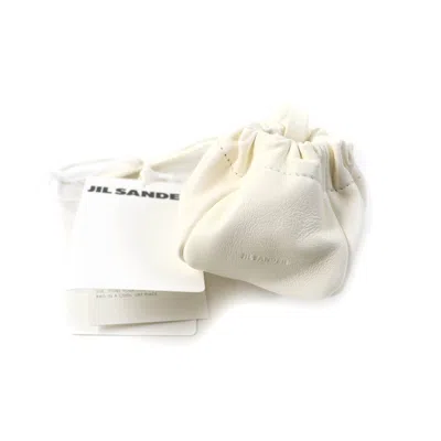 Jil Sander Leather Ripple Pouch In White