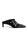 Jil Sander Leather Rivet-embellished Mules 45 In Black