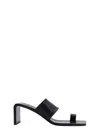 Jil Sander 50 Leather Ring-toe Sandals In Black