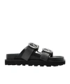 Jil Sander Leather Sandals In Black