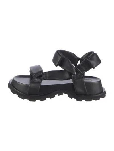 Pre-owned Jil Sander Leather Sandals In Black