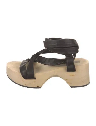 Pre-owned Jil Sander Leather Sandals In Black