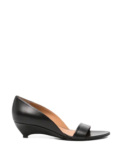 Jil Sander Leather Sandals In Black