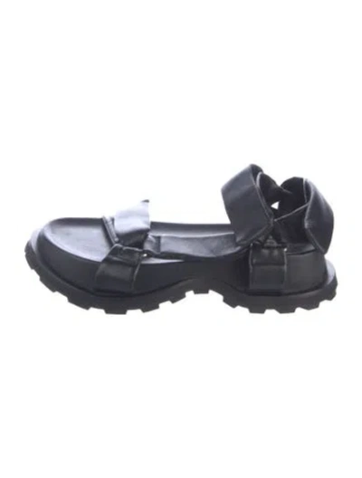 Pre-owned Jil Sander Leather Sandals In Black